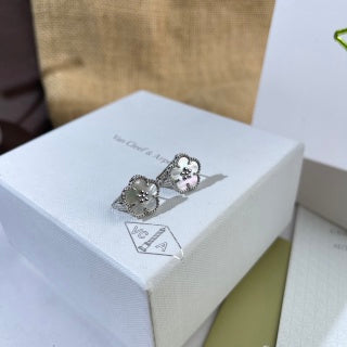 Van Cleef & Arpels Alhambra Blossom Mother of Pearl Stud Earrings